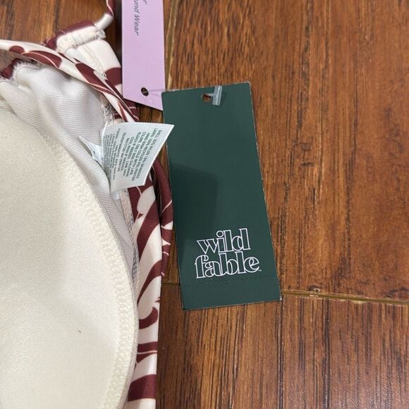 NWT Wild Fable 1X (17-18) Floral Strappy Triangle Center Front Ring Bikini Top - Picture 7 of 9